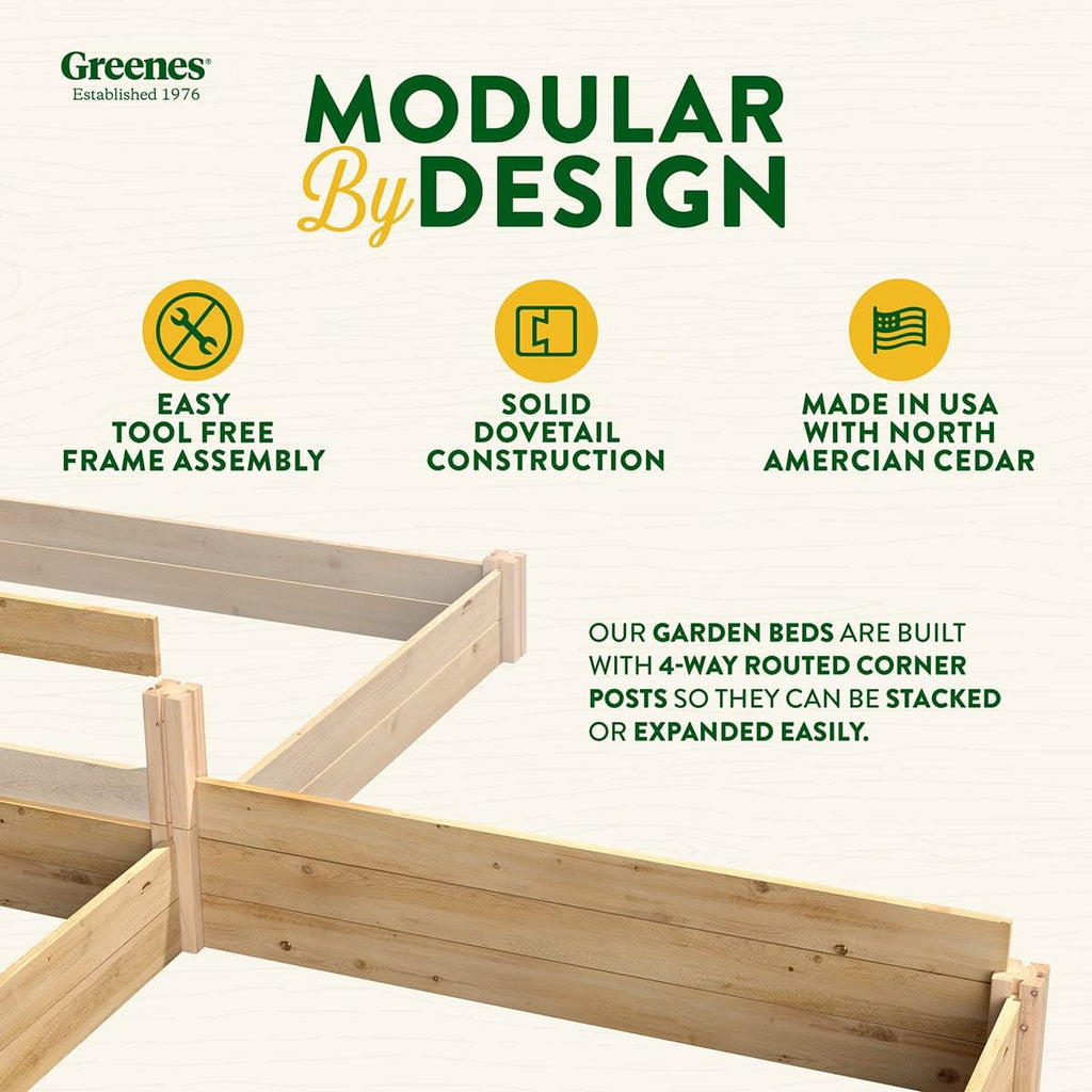 Cedar Raised Garden Bed, 8' x 12' x 16.5" U-Shaped U1093