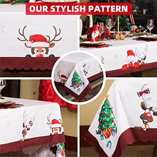 Watercolor Poppy Print Tablecloth 60x102 Inch, Waterproof Table Cover A4882