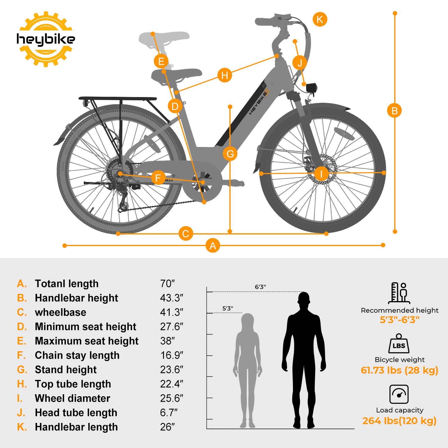 Electric Bike 500W City Cruiser with Removable Battery, 26" Commuter Bicycle for Adults H3602