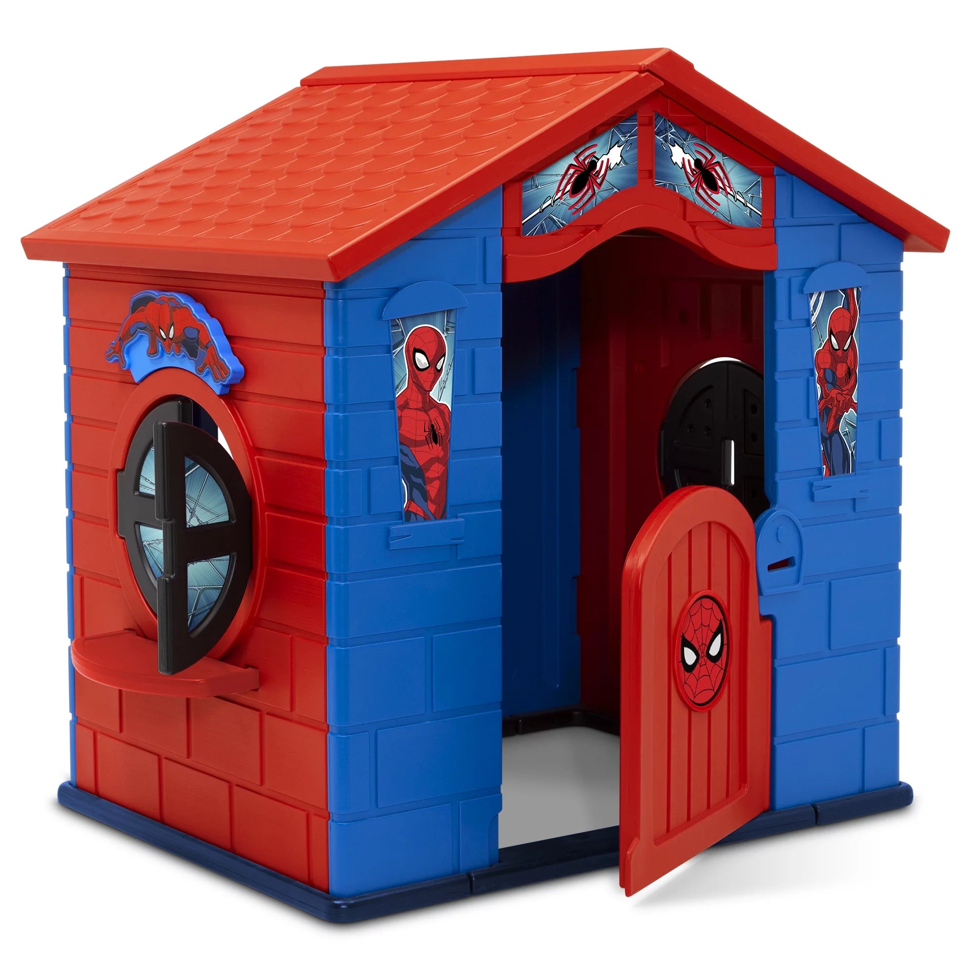 Spider-Man Plastic Indoor/Outdoor Playhouse with Easy Assembly, Blue/Red P80159