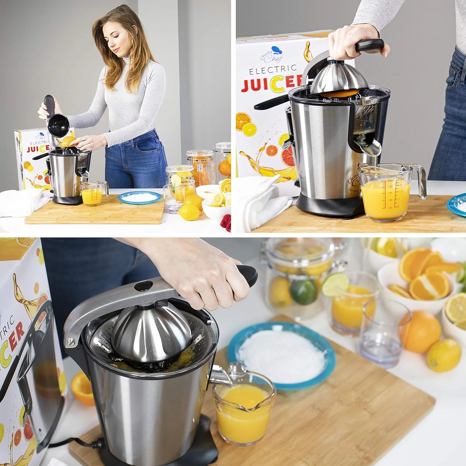 Electric Citrus Juicer with Anti-Drip Press, 300W E499863
