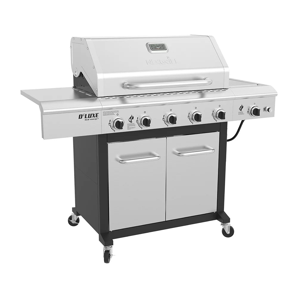 5-Burner Propane Gas Grill with Side Table and Ceramic Searing Side Burner M100