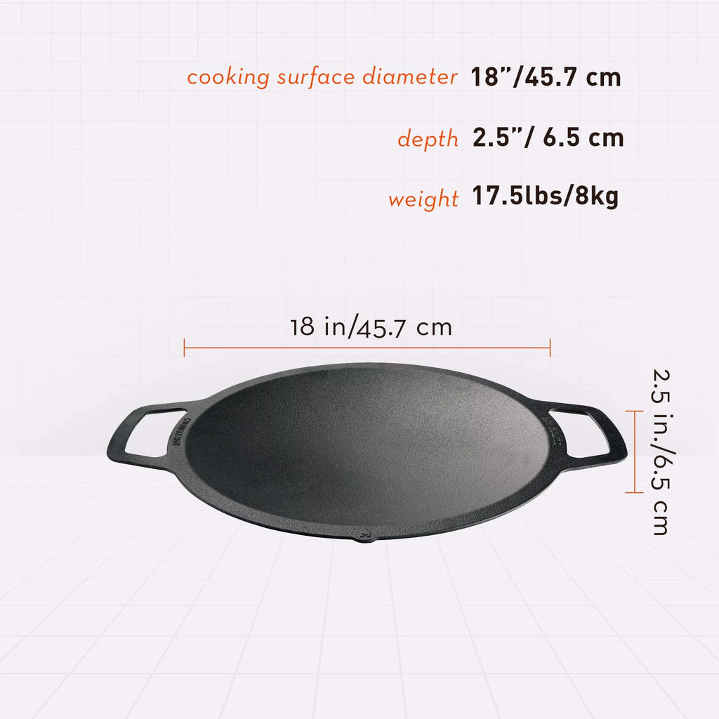 Cast Iron Wok Top for Fire Pit, 18 Inch Stir Fry Pan I356
