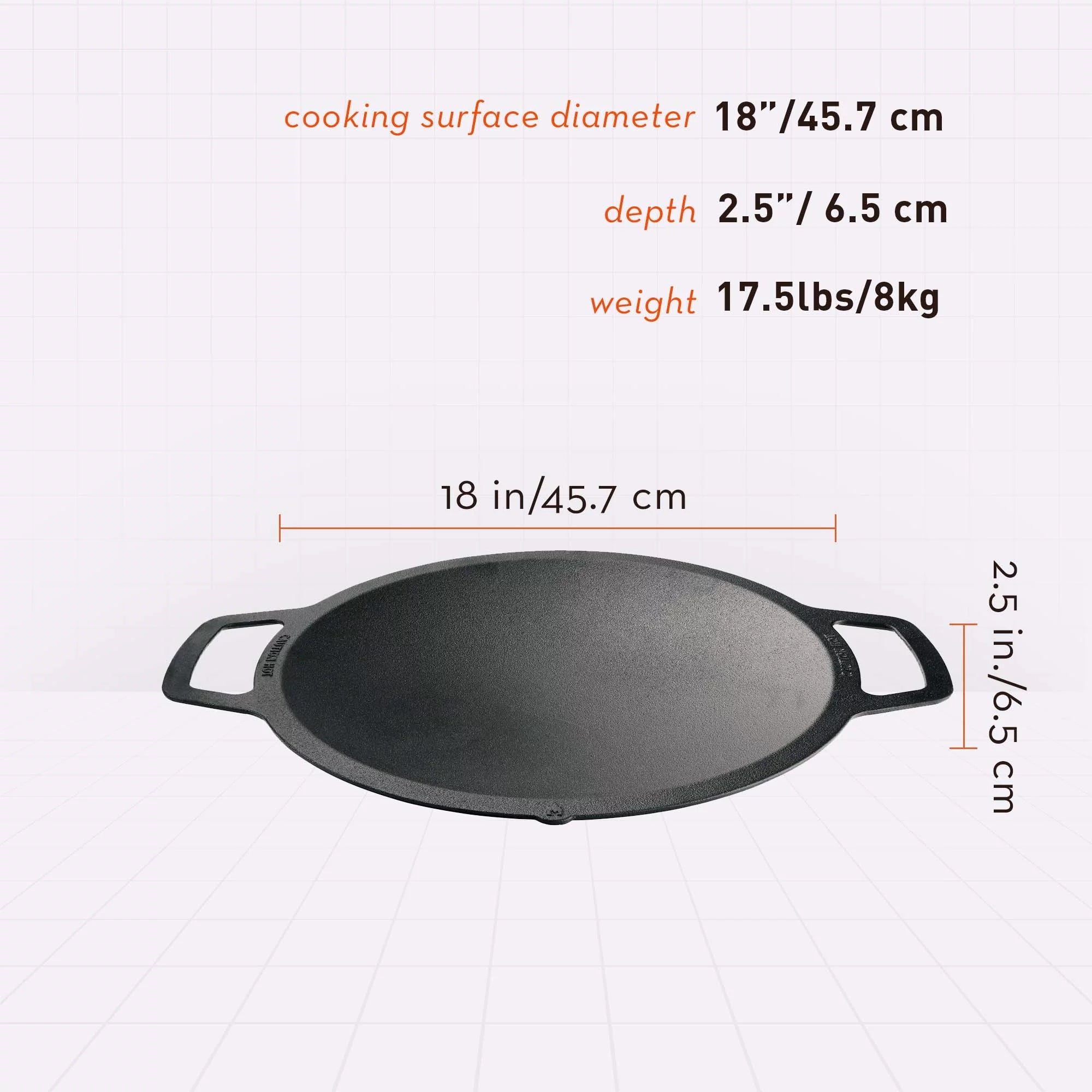 Cast Iron Wok Top for Fire Pit, 18 Inch Stir Fry Pan I356