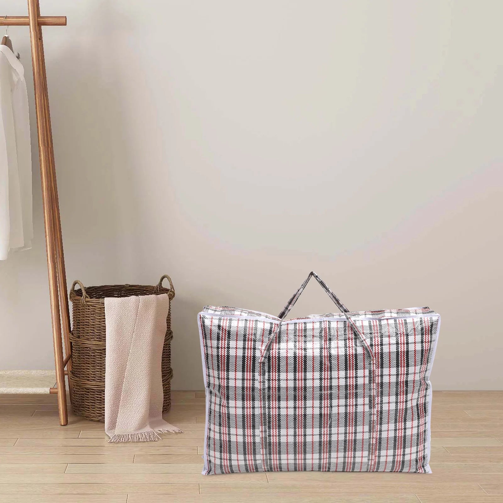 Clothes Storage Bag Basket Large Travel Black S1976