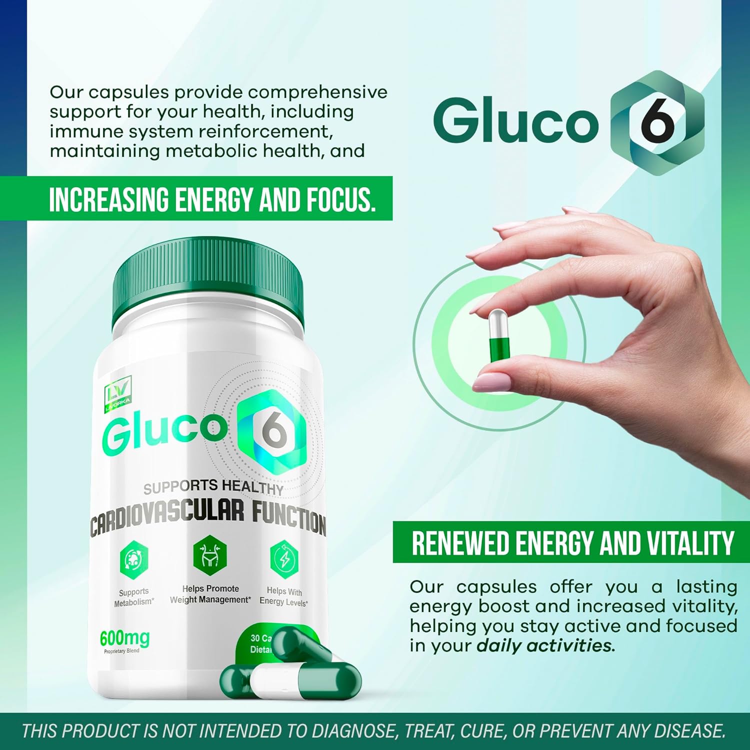 Gluco 6 Blood Support Capsules, 90 Count Z537983