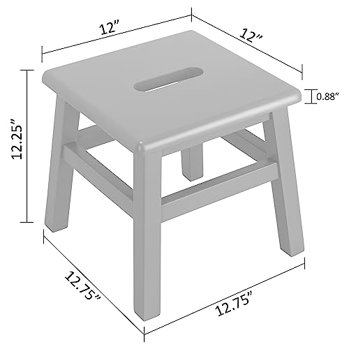 Solid Hardwood Step Stool for Adults and Kids, 12.25 Inches, Unfinished Q950