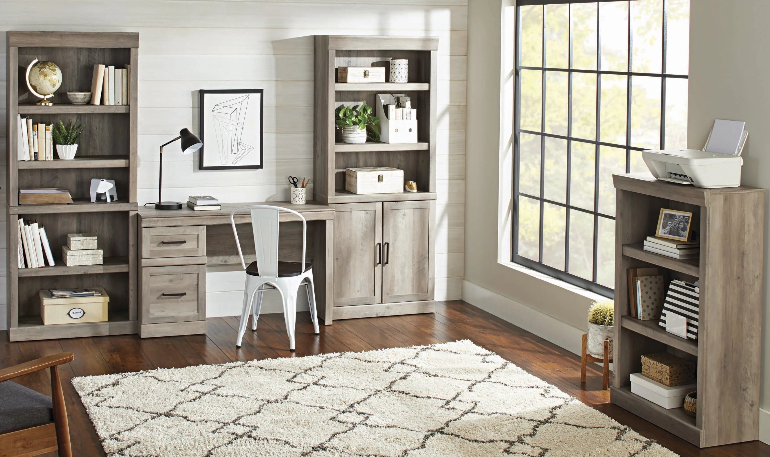 5 Shelf Bookcase, Rustic Gray S26946