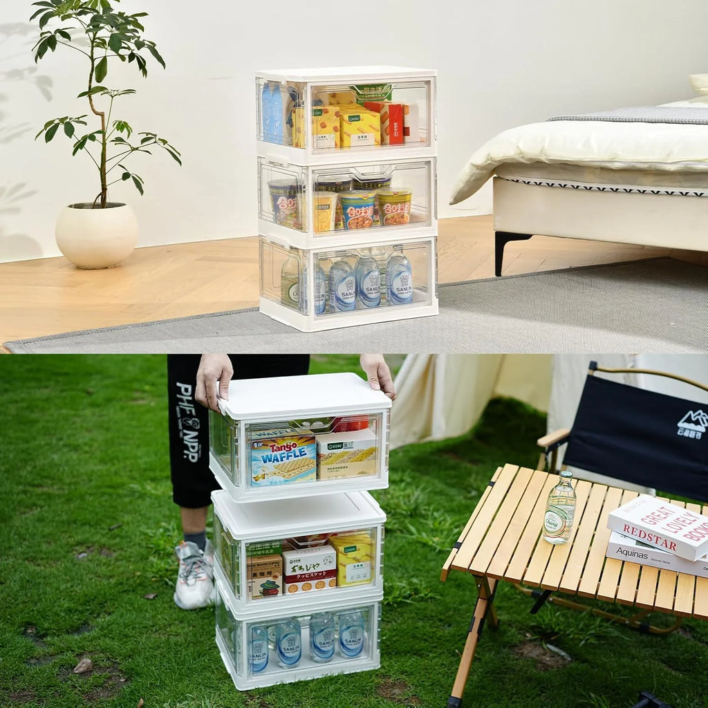 Stackable Clear Plastic Storage Bins with Lids G80963