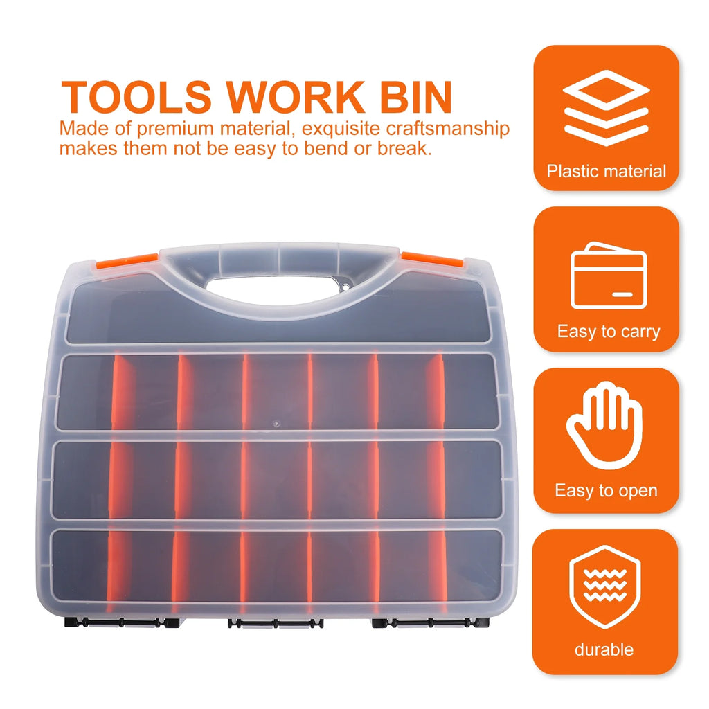 Screw Tool Organizer with Removable Dividers, Impact Resistant Storage Bins R254727