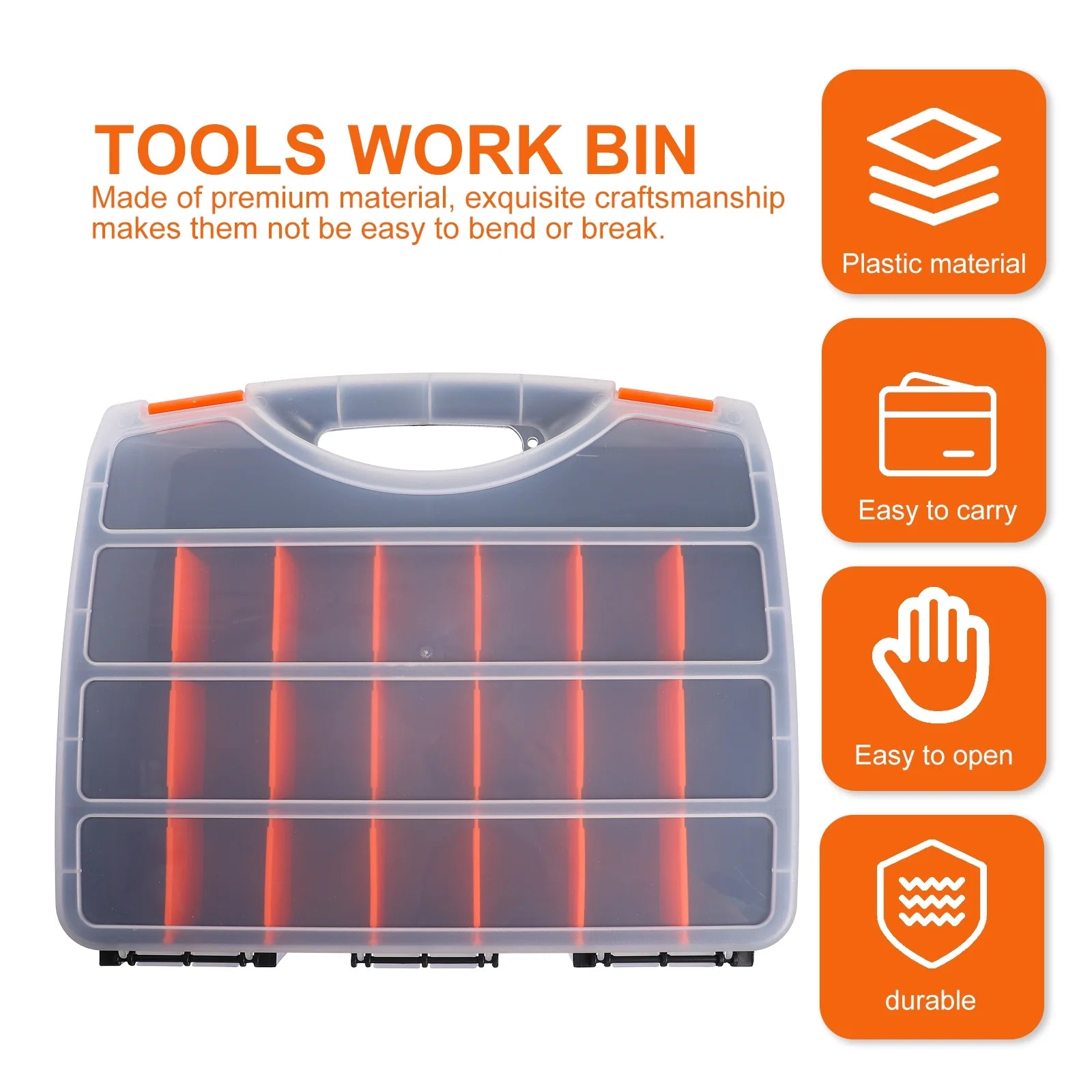Screw Tool Organizer with Removable Dividers, Impact Resistant Storage Bins R254727