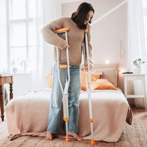 Aluminum Underarm Crutches for Adults, Adjustable Lightweight, Medium P8102