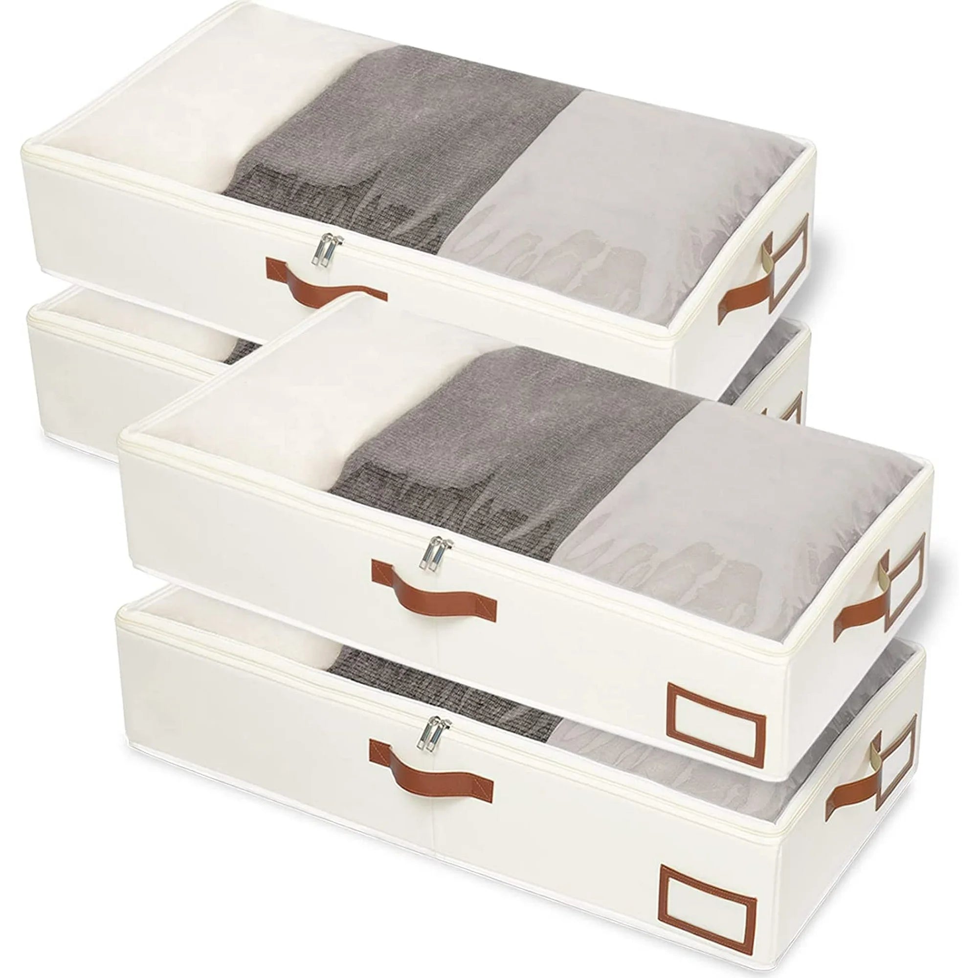 Under Bed Storage Containers with Lids, Collapsible, 4 Pack W972583