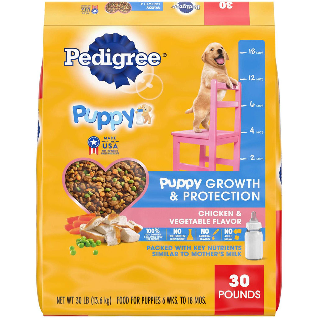 Pedigree Puppy Growth &amp; Protection Dry Dog Food Chicken &amp; Vegetable Flavor - Pet Supplies online store