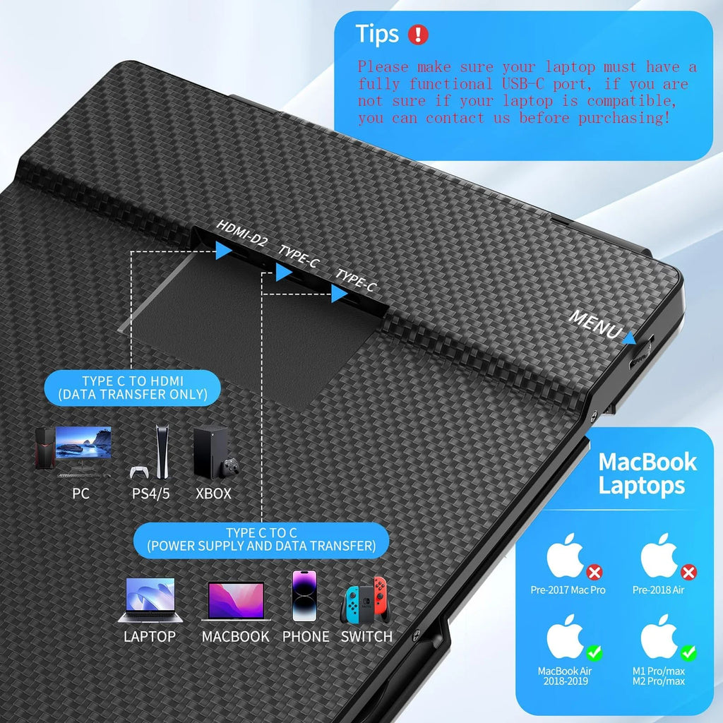 Portable 14 Inch Triple IPS FHD Laptop Screen Extender Monitor F957