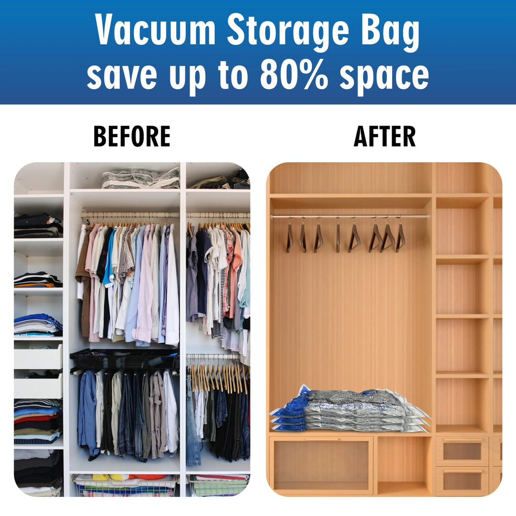 Jumbo Vacuum Storage Bags 8 Pack with Hand Pump D80391