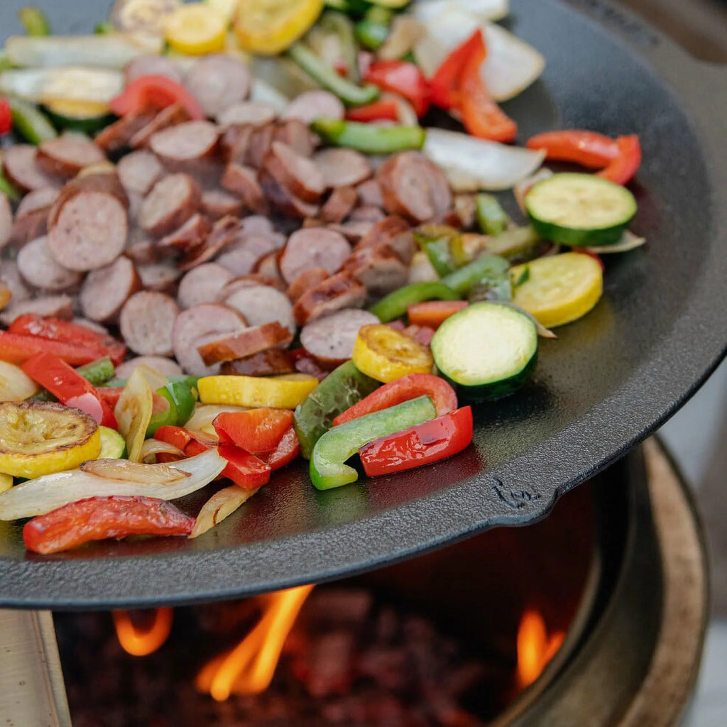 Cast Iron Wok Top for Fire Pit, 18 Inch Stir Fry Pan I356