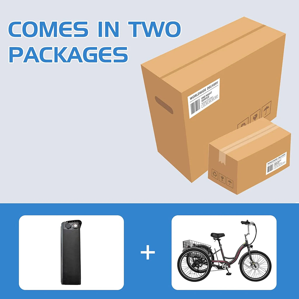 350W Electric Trike 7-Speed 3-Wheel Bicycle for Adults with Rear Basket A845073