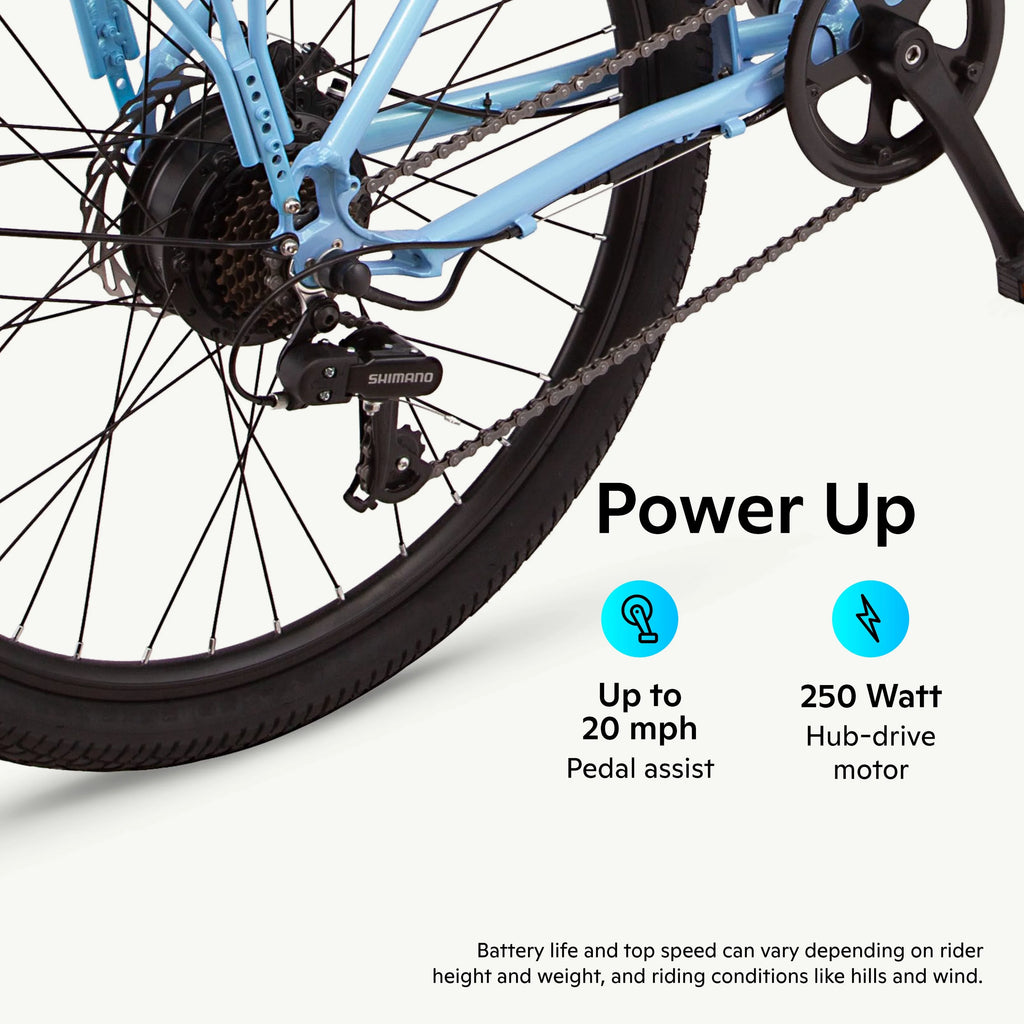 26" Electric Cruiser Bike for Adults, 7 Speeds N75789